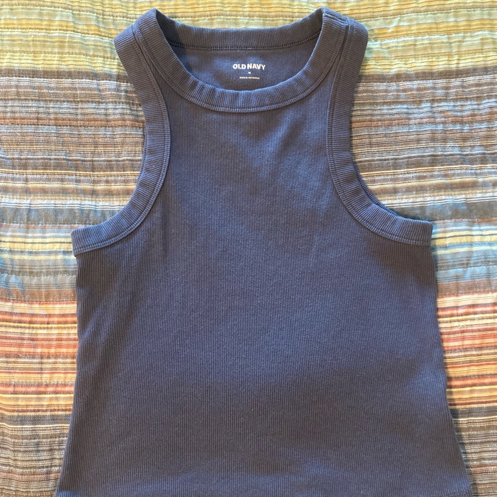 Old Navy snug crop top dusty blue